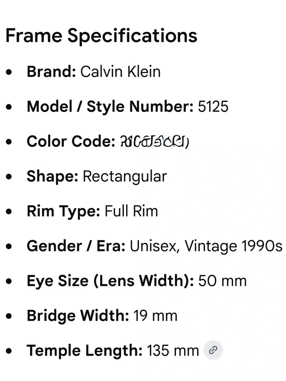 Vintage Calvin Klein Rectangular Glasses frame